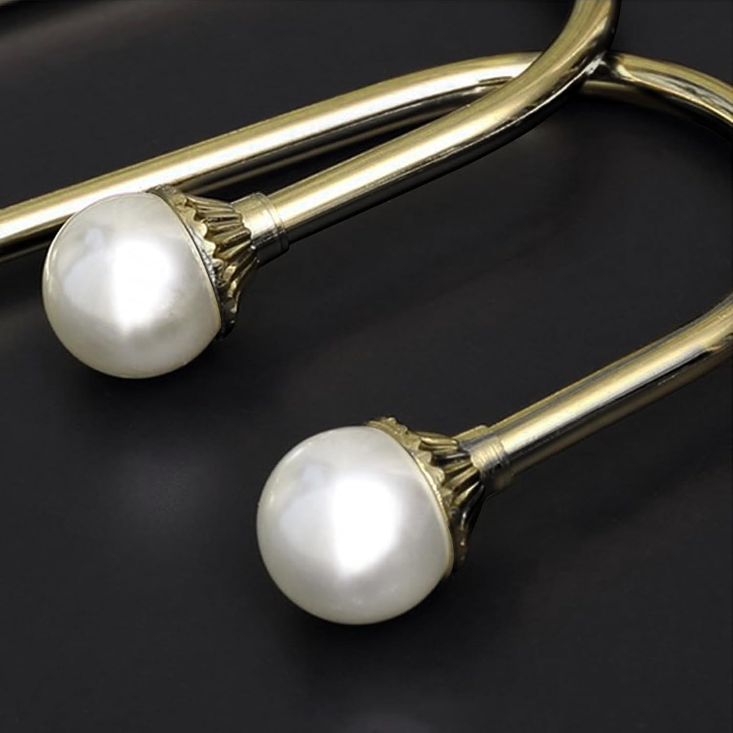6 Pack Curtain Holdbacks Wall Mounted Curtain Tiebacks Hooks Plastic Pearl U Shape Curtain Tiebacks with Screws Curtain