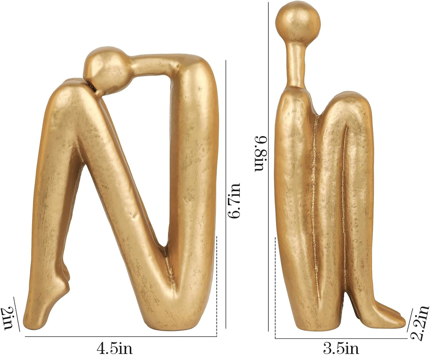 Thinker Cast Iron Bookends / Thinkera Brass