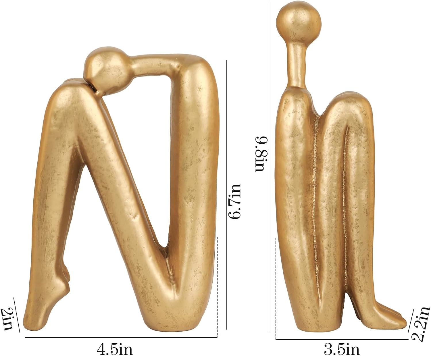 Thinker Cast Iron Bookends / Thinkera Brass