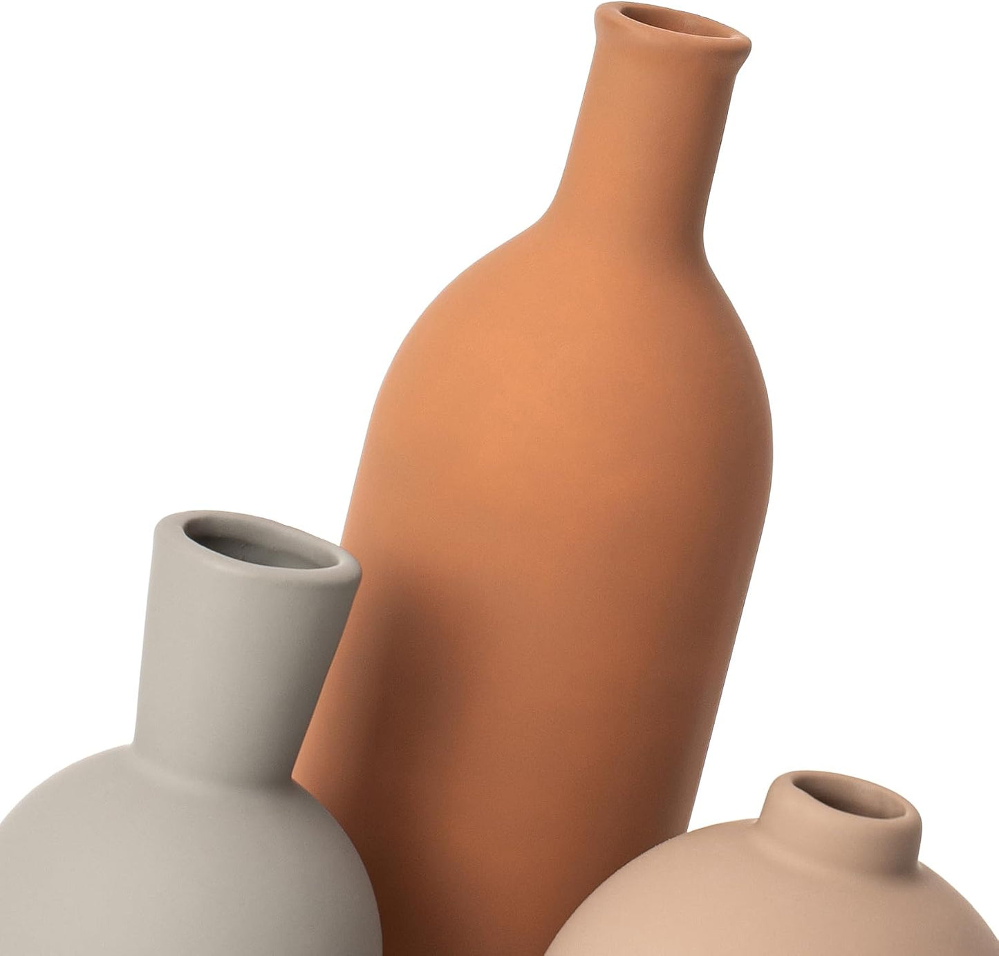 Ceramic Vase / Coffee Mix Set - Gray / Set of 3