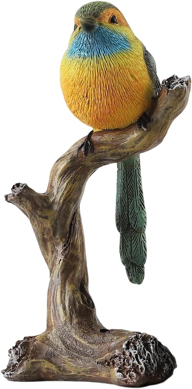 Colorful Resin Bird Figurine on Branch / On The Branch