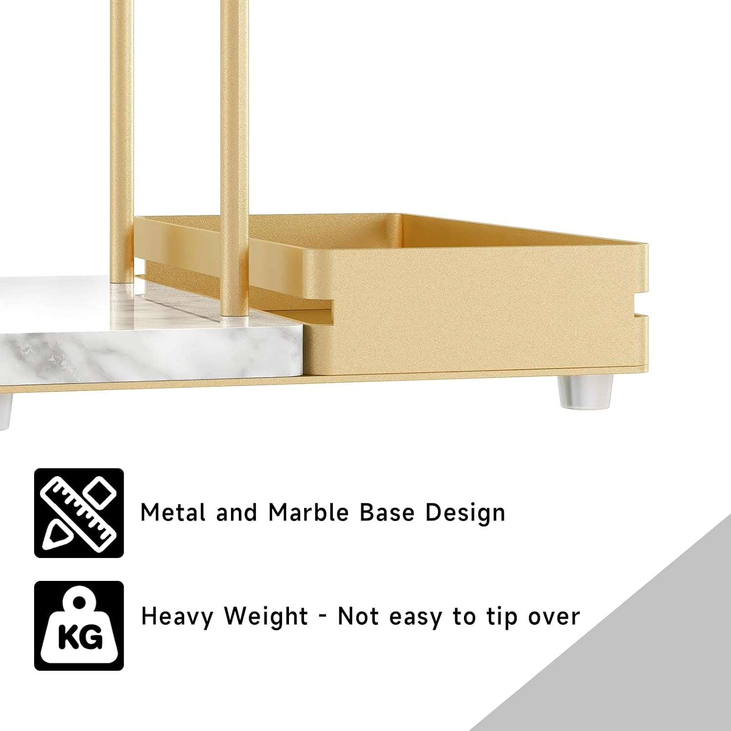 Metal Napkin Holder / Gold / Marble