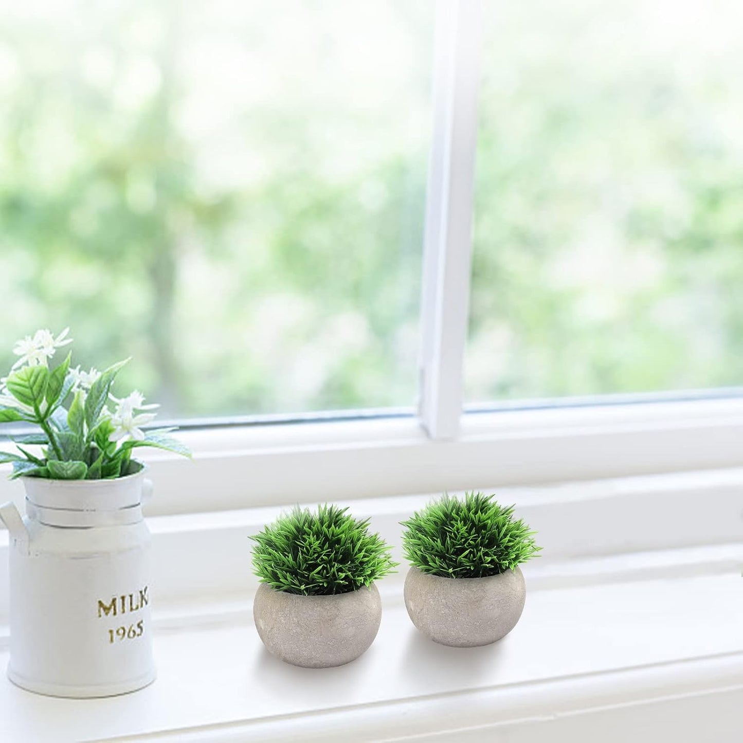 Small Fake Plants / Green / Set of 2
