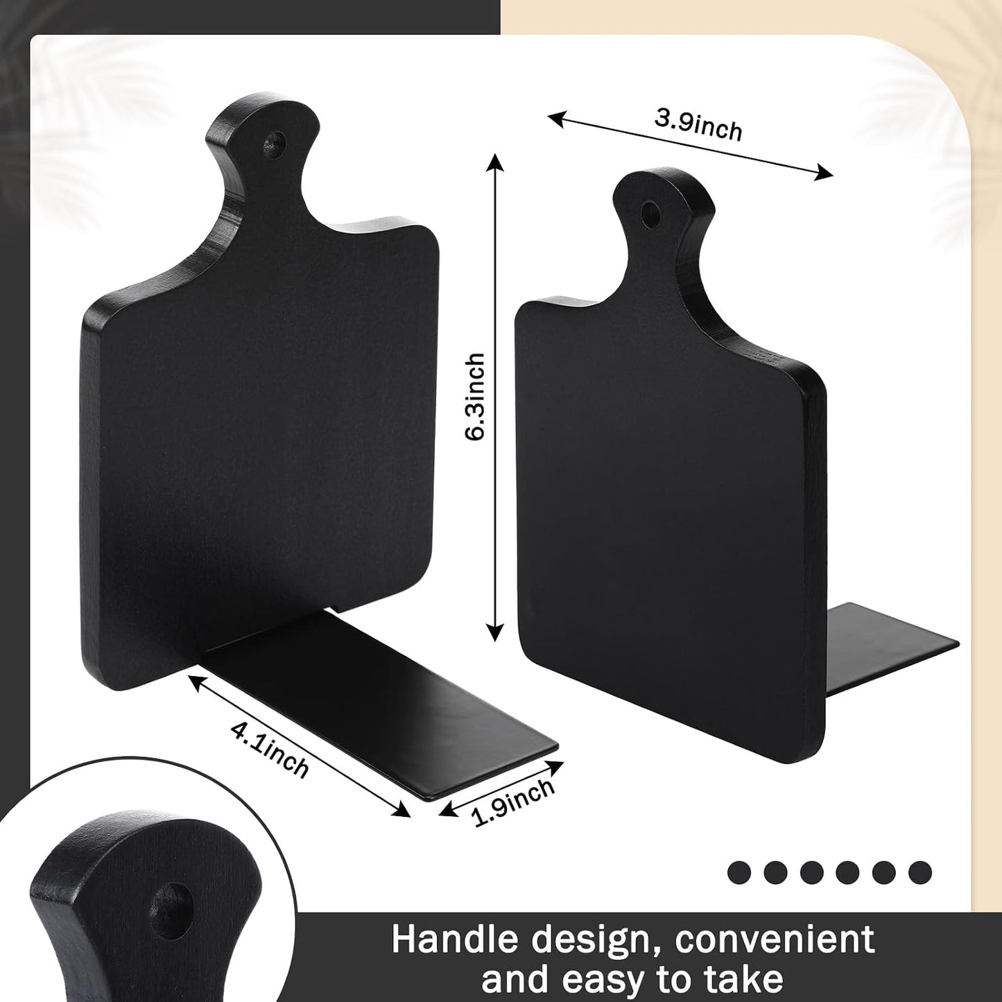 Wood Bookends / Black / Beech