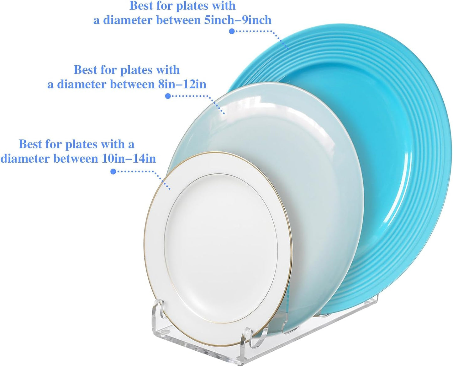 Acrylic 3 Tier Plate Stands for Display Dinnerware China Display Dish Stand / Clear / Set of 2