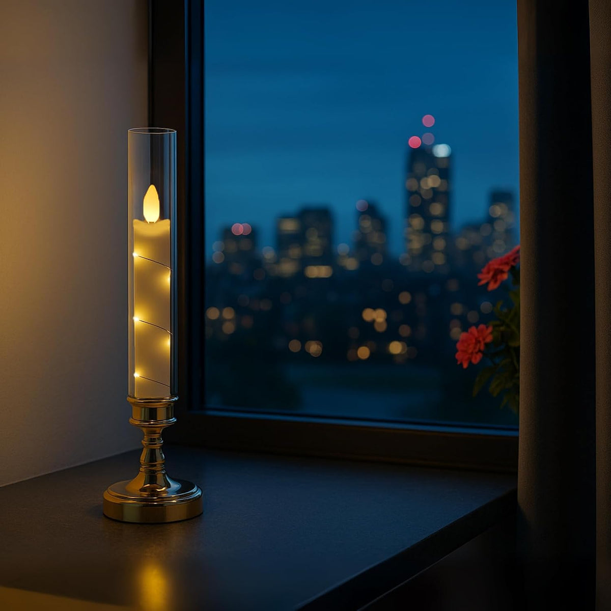 6PCS Flameless Candles with Timer, Flickering Fake Electric LED Candles for Romantic Ambiance, Battery Operated