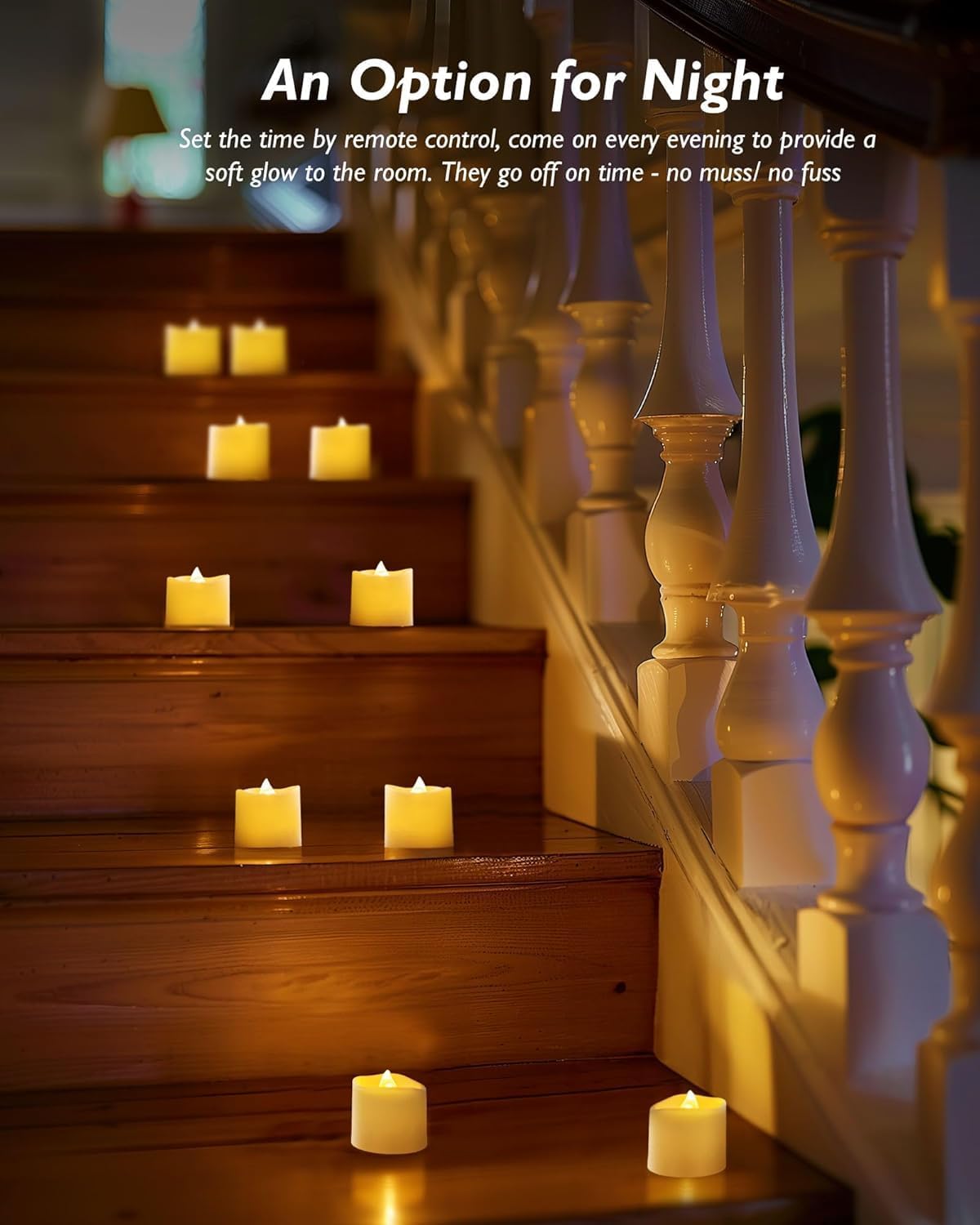 Homemory Ivory Flameless LED Votive Tealight Candles & Timer Remote, 24Pack | Battery operated, 400+ hour runtime