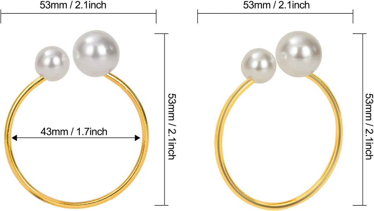 KPOSIYA Pearl Napkin Rings - Set of 100 Gold Napkin Holder Table Napkin Buckles for Dinning Table Setting Christmas
