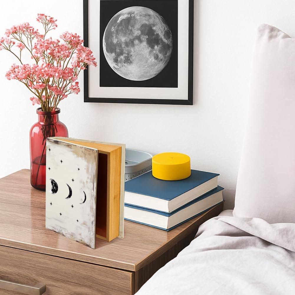 Lunar Fake Books for Decoration Fake Books Box Wooden / Retro Lunar Eclipse