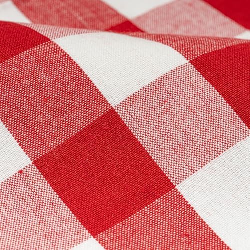 Holidays Cloth Dinner Napkins - 12 Pack, 20"x20", 100% Cotton Christmas Dinner Napkins with Plaid Pattern - Reusable, Washable & Environment-friendly Gingham Cloth Red Napkins for Parties and Weddings