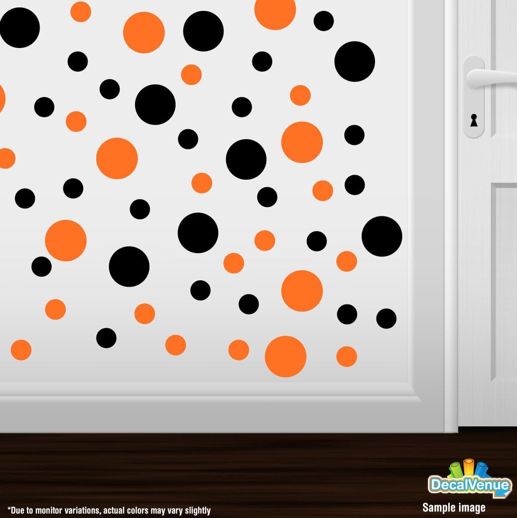 /Orange Vinyl Wall Stickers / 30 Decals / Black / 4 Inch