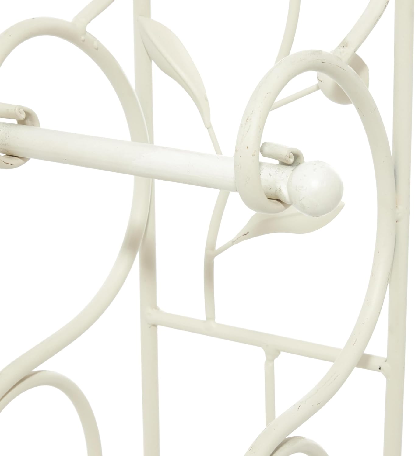 Deco 79 Metal Scroll Toilet Paper Holder with Space to Hold 3 Rolls, 8" x 6" x 24", Cream