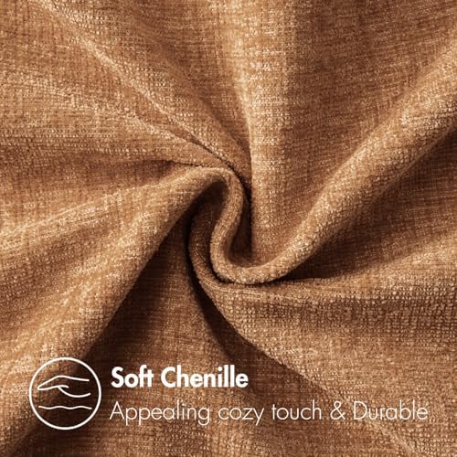 MIULEE Soft Chenille Throw Pillow Covers Brown 20x20 Inch Pack of 2
