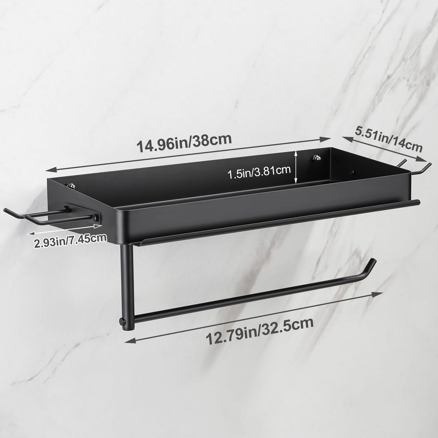 Taozun Garage Paper Towel Holder, Wall Mount Shelf, Shop Towel Holder, One-Hand Tear, Paper Towel Holder Wall Mount