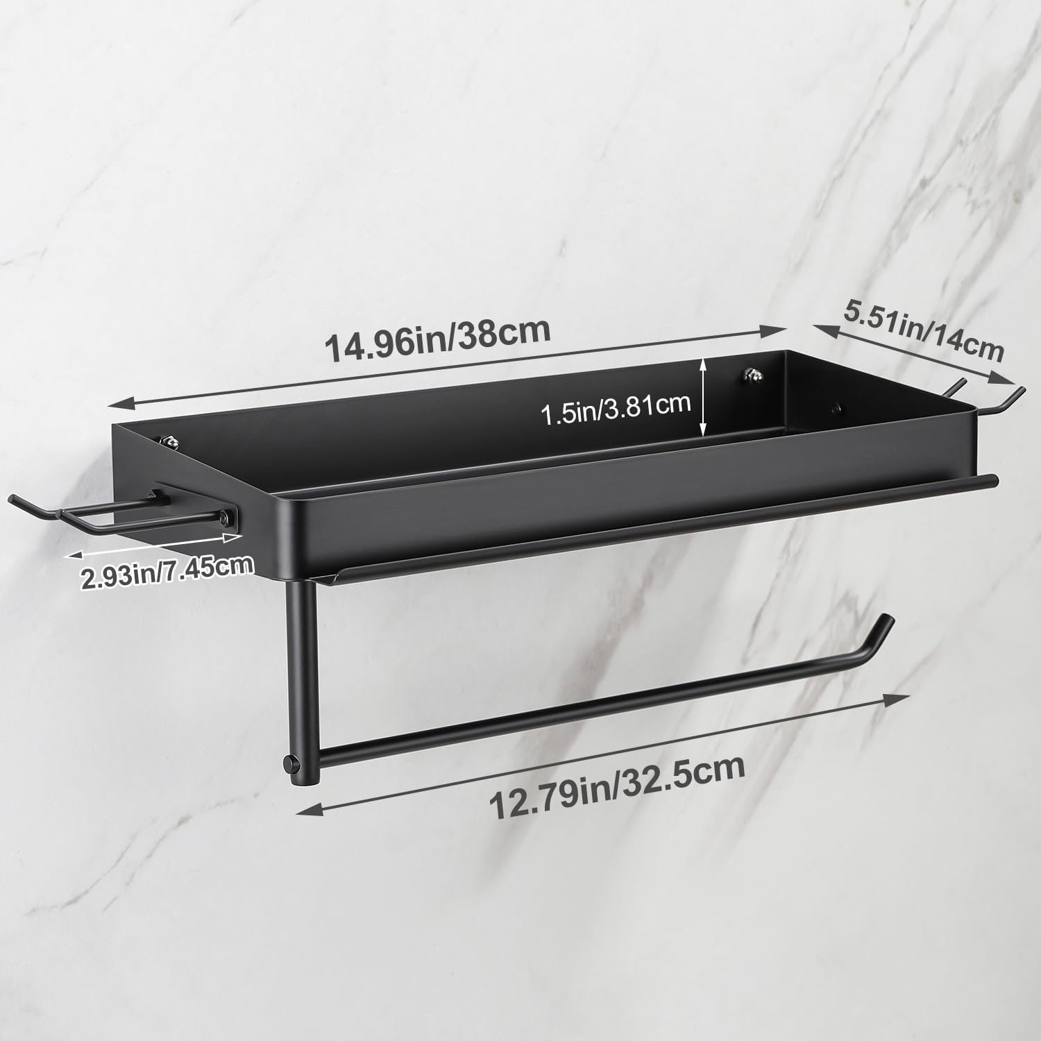 Taozun Garage Paper Towel Holder, Wall Mount Shelf, Shop Towel Holder, One-Hand Tear, Paper Towel Holder Wall Mount