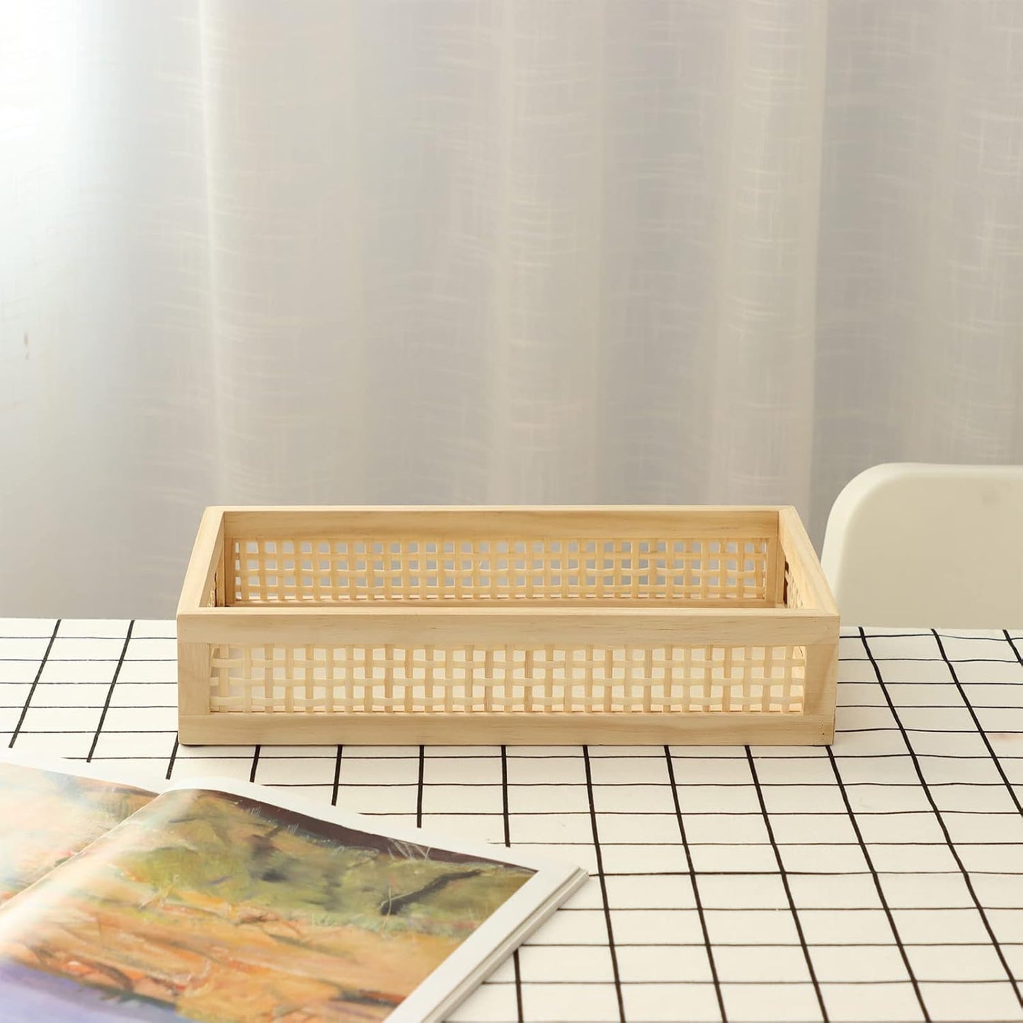 Rectangular Wooden Bamboo Serving Tray / Rectangular Bamboo
