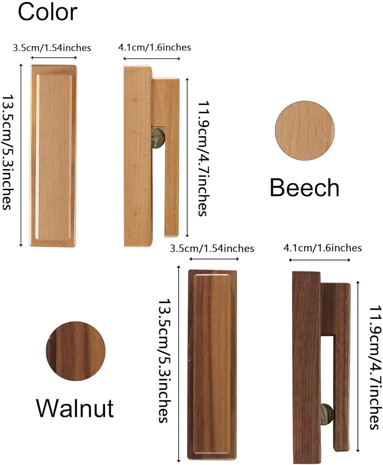 Wood Towel Hooks -Set of 2 Self Adhesive Vintage Towel Holder Wooden Wall Mounted Towel Racks for Bathroom and Kitchen