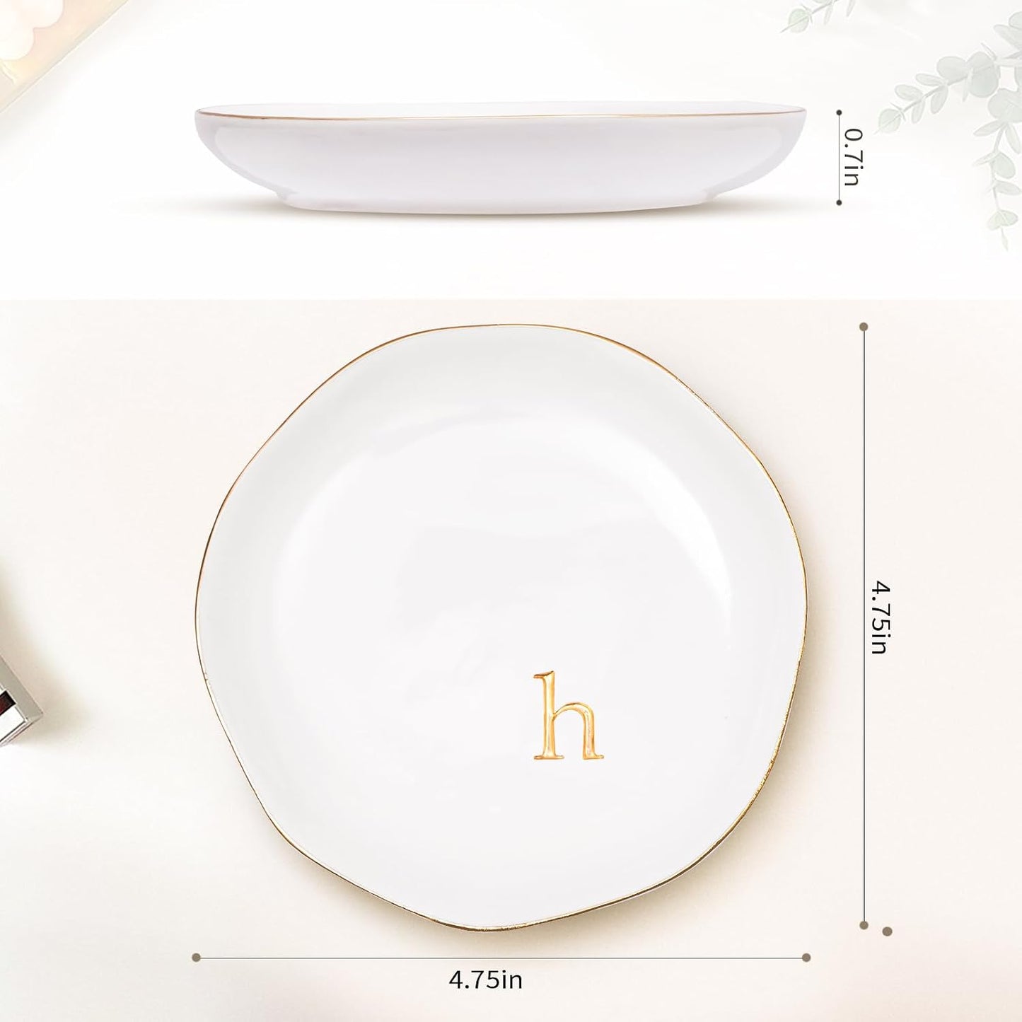 Ceramic Jewelry Tray / Gold-h