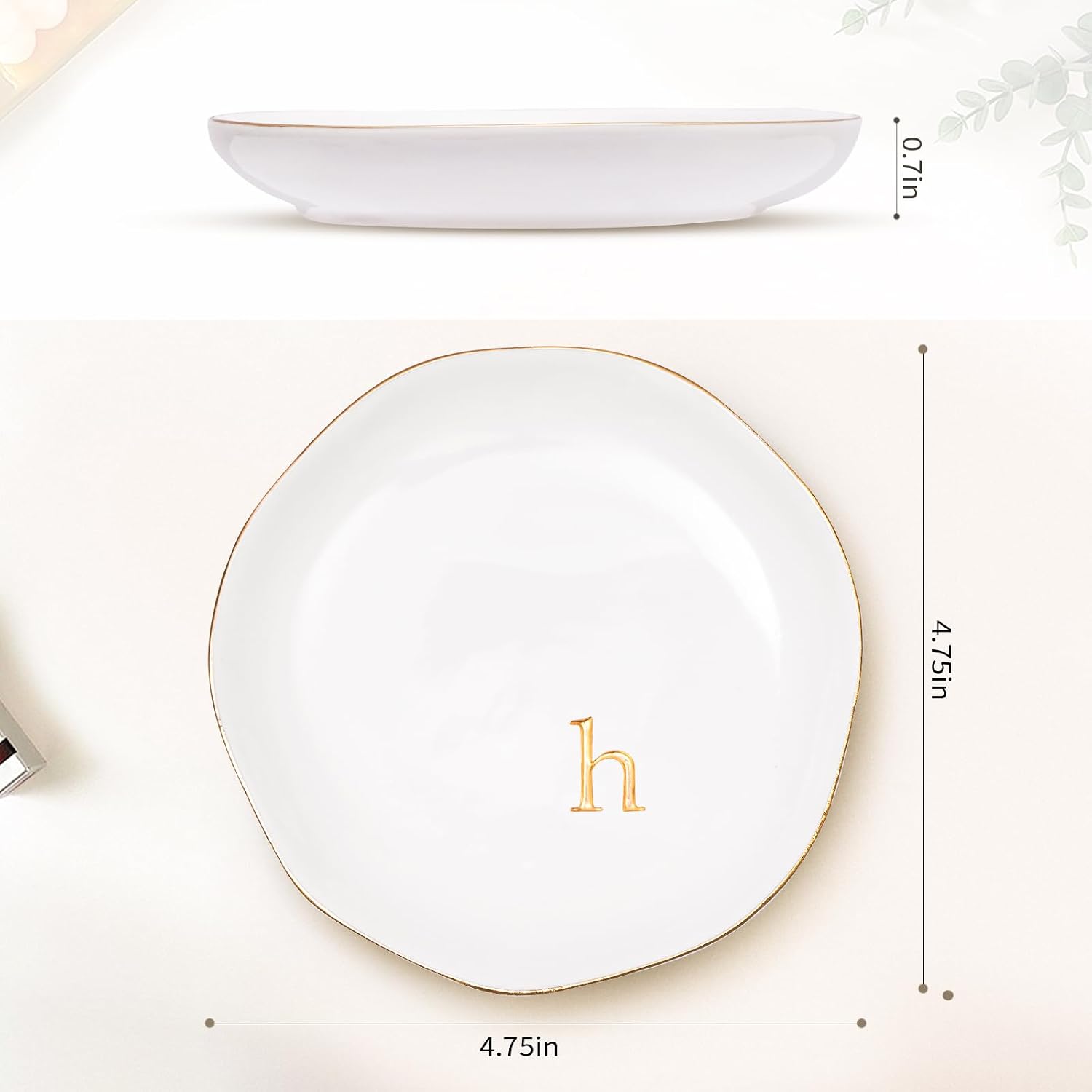 Ceramic Jewelry Tray / Gold-h