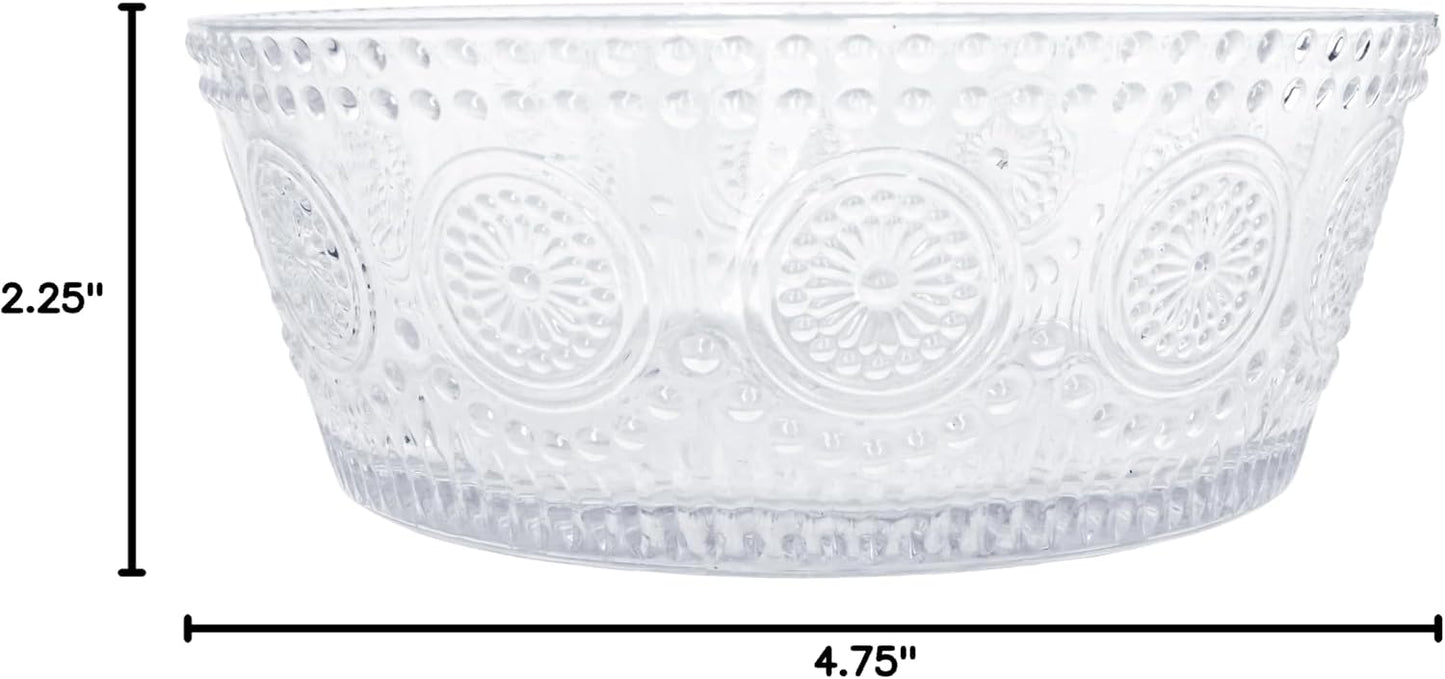 Vintage-Inspired Glass Serving Bowl / Clear Codi / Small 4.75