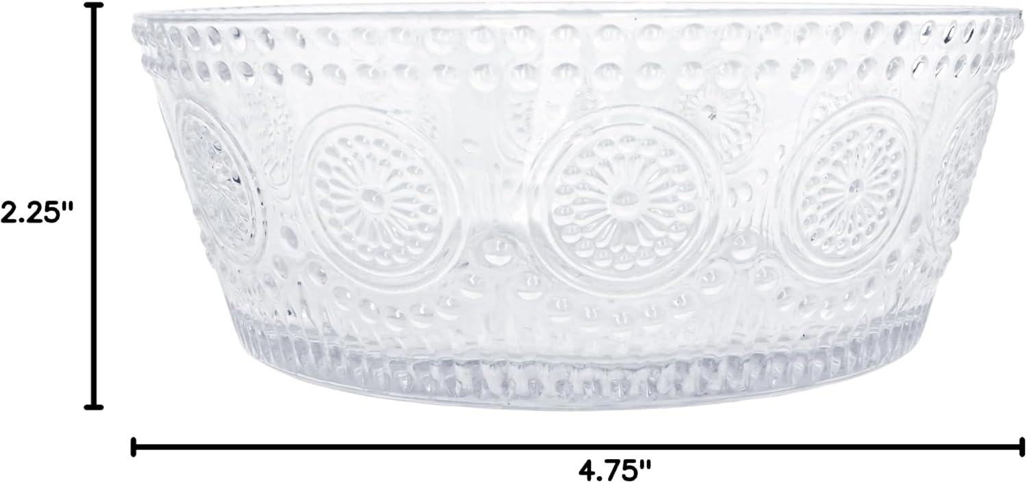 Vintage-Inspired Glass Serving Bowl / Clear Codi / Small 4.75