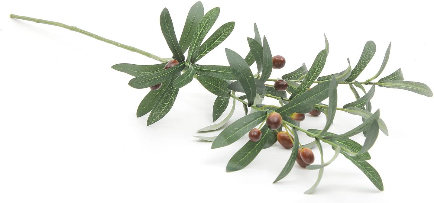 Fake Olive Tree Branches Faux Olive Branches for Vase Long Stems / 28" Tall / 28 Inch / Set of 8