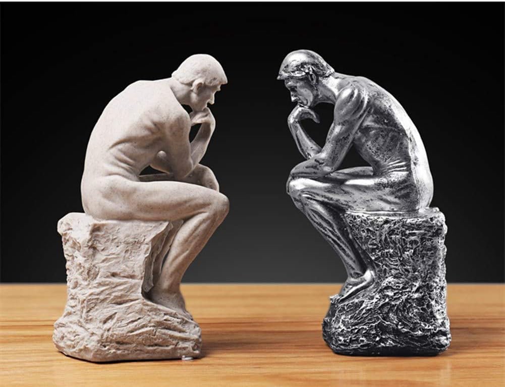 Creative Thinker Statues Individual Figurine / Silver / 9.6 Inch