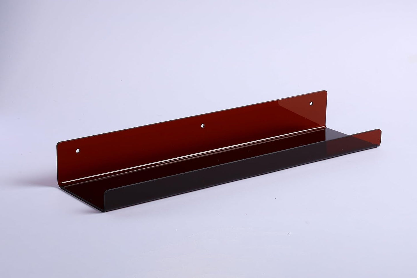 upsimples 4 Pcs 15" Acrylic Shelves for Wall Decor and Display, Brown | Cute Floating Shelf for Perfume, Skincare, Nail