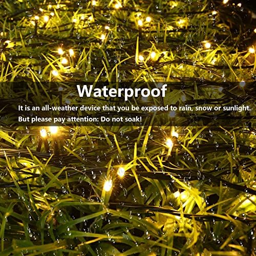 Joomer Solar Christmas Lights Outdoor, 105FT 300LED 8 Modes, Warm White