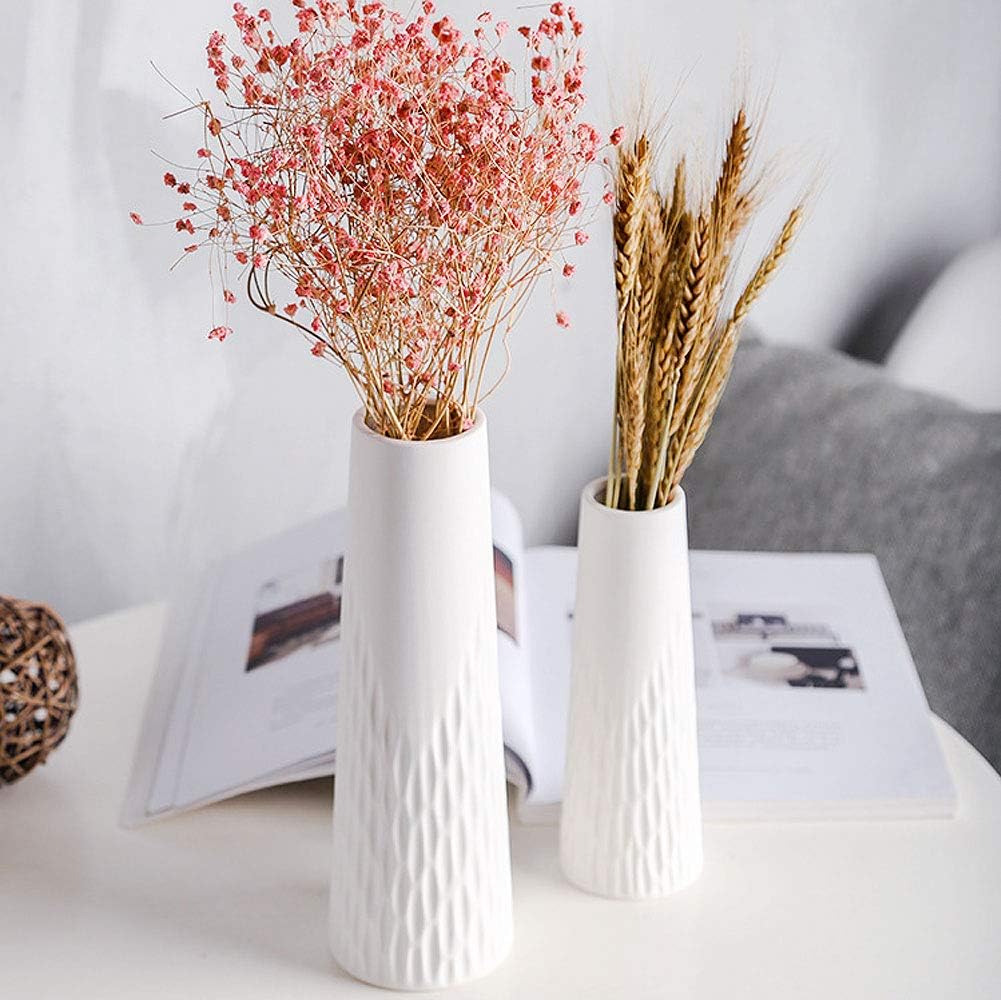 Desktop Minimalist Ceramic Vases Home Office Decoration / 7'10 / White / 10 Inch