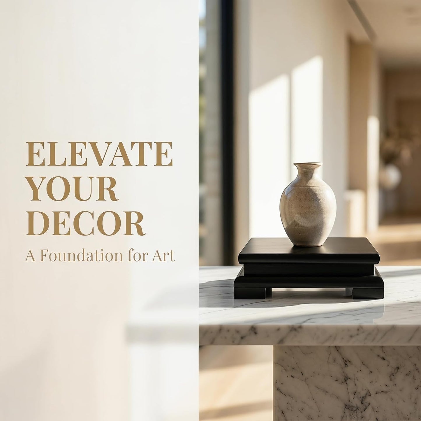 Wooden Pedestal Stand / Black