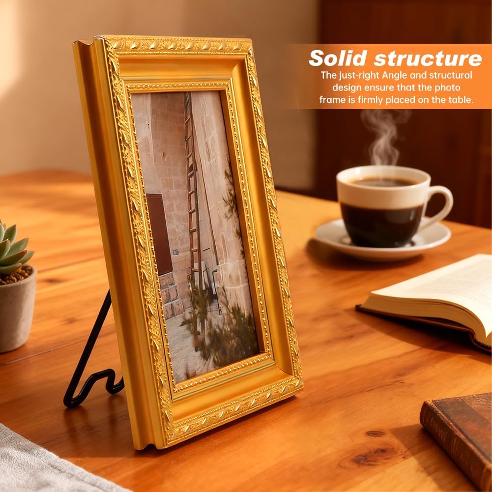 Adjustable Metal Picture Frame Easel Backs / 5.12 x 2.17 / Black / Set of 6