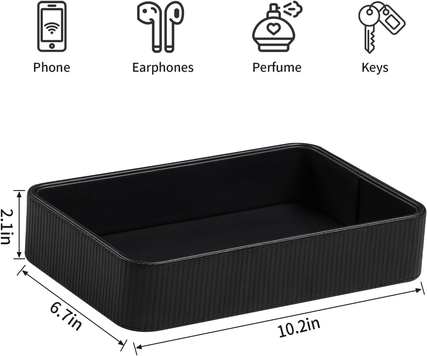 Modern Nightstand Organizer Bedside Desktop Storage for Womens and Men / Black