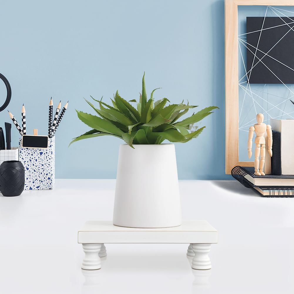 Farmhouse Tray / Wood Risers Display Stands / White