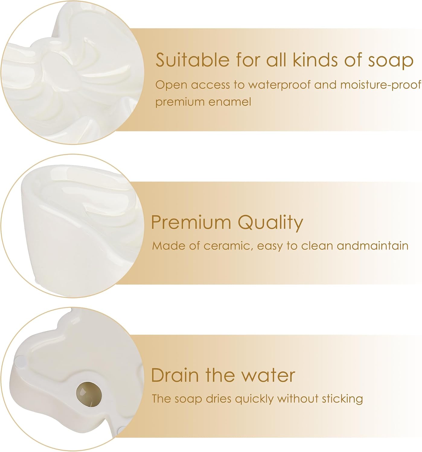 Ceramic Soaps Dish / White