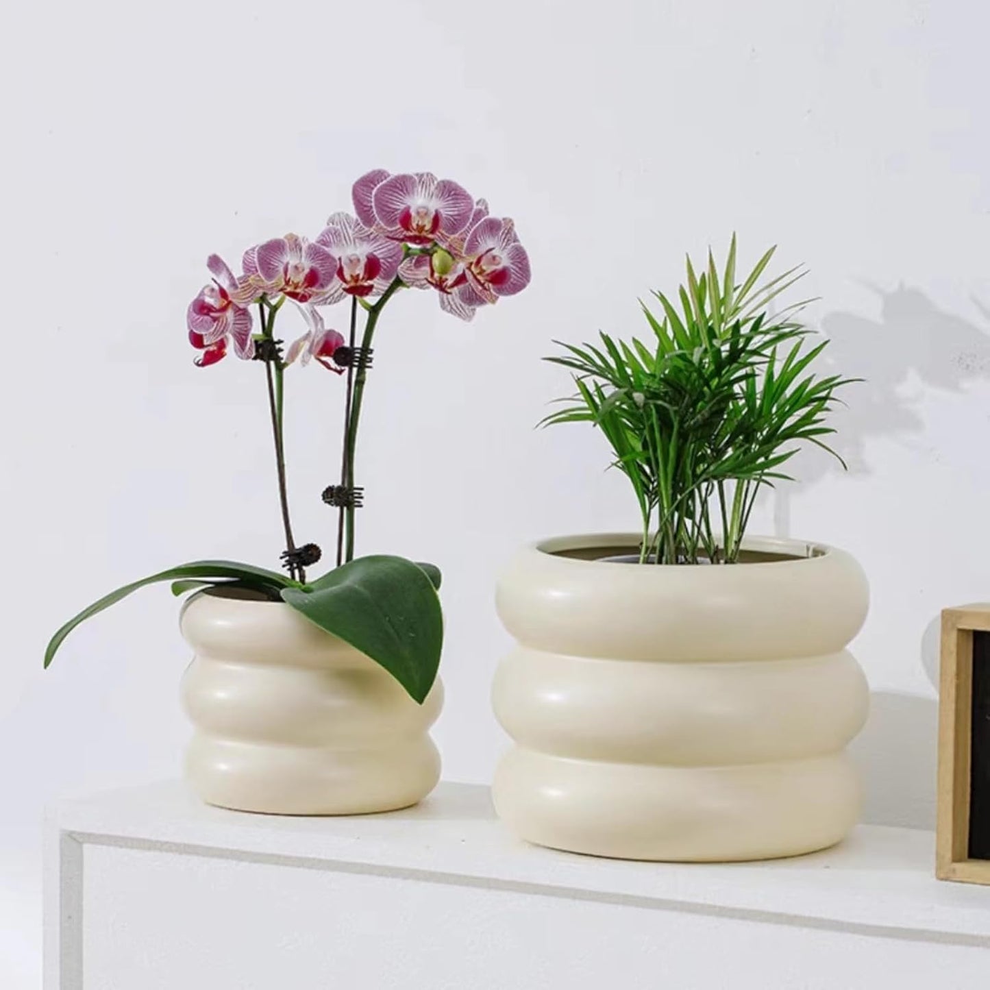 Ceramic Plant Pot Indoor / Beige / 6.5inch