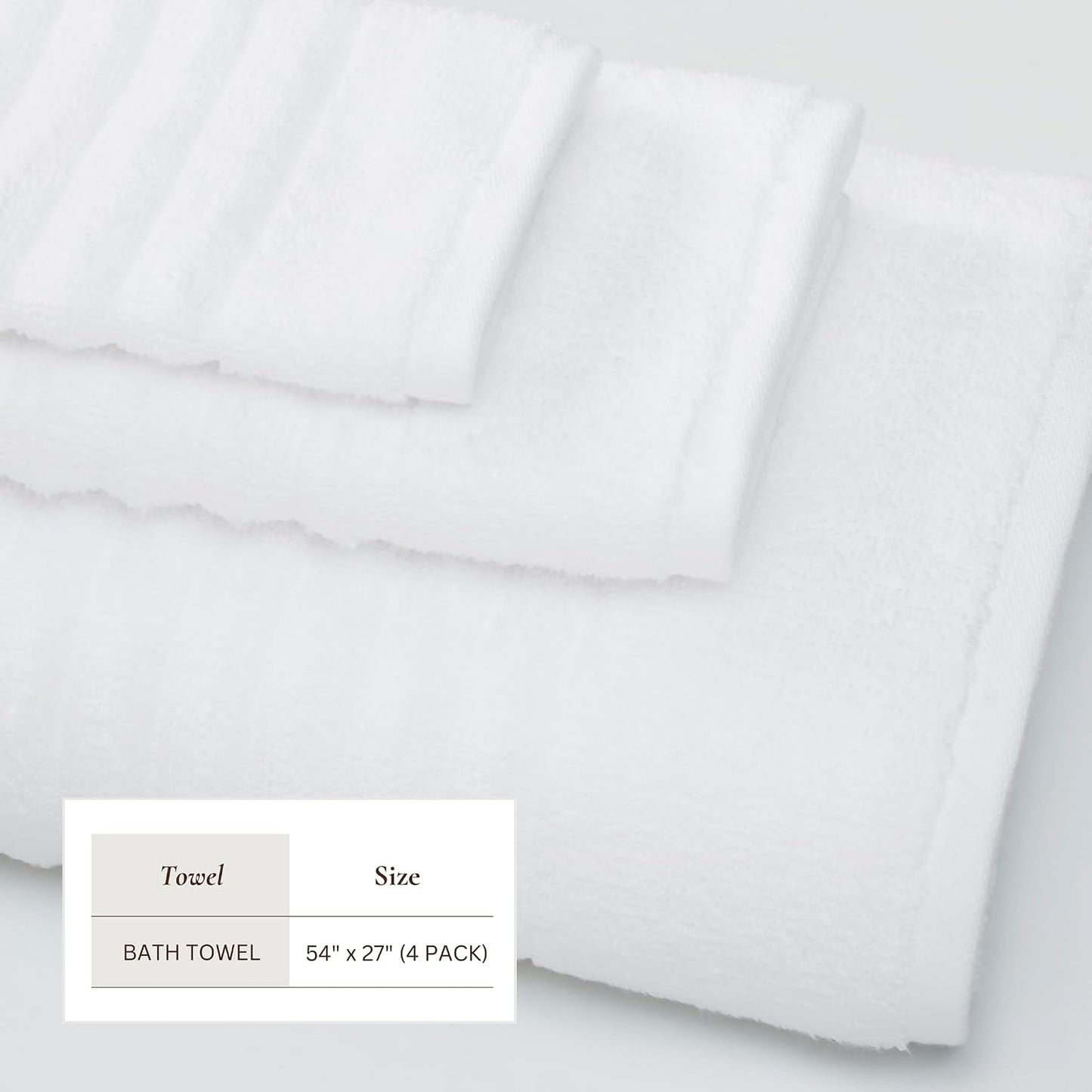 Great Bay Home 4 Pack Bath Towel Set - 100% Cotton Towels - Absorbent & Quick-Dry Towels for Bathroom (White)