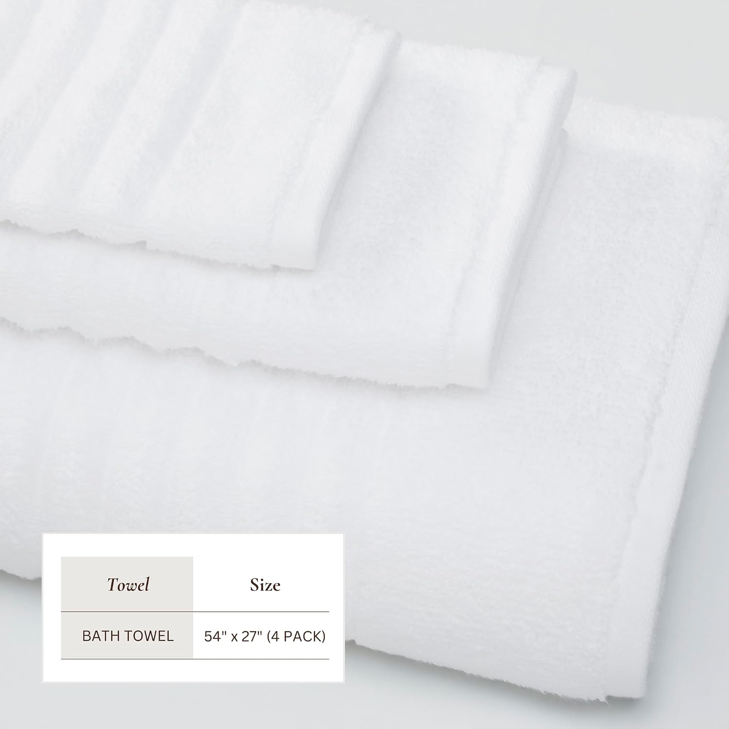 Great Bay Home 4 Pack Bath Towel Set - 100% Cotton Towels - Absorbent & Quick-Dry Towels for Bathroom (White)