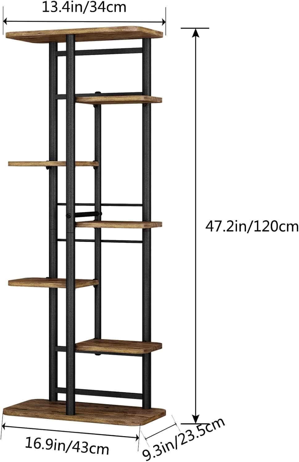 LINZINAR Plant Stand Indoor 7 Tier Metal Corner Tall Flower Shelf | Plant Rack for Multiple Plants, Tiered Flower Plant