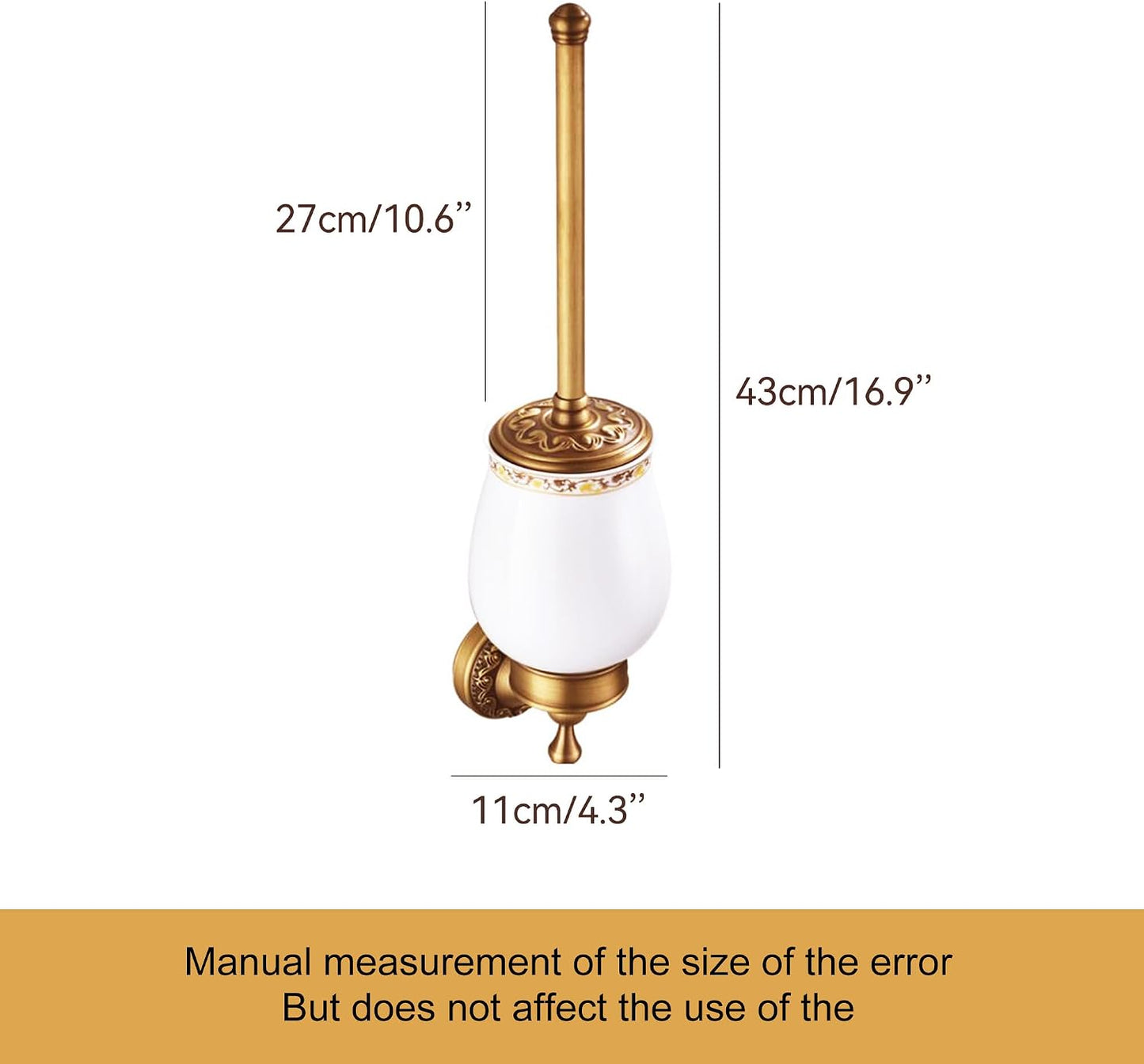 Wall Mounted Bathroom Toilet Brushed Holder Set, Antique Brass Pattern Carving,Brushed Bronze