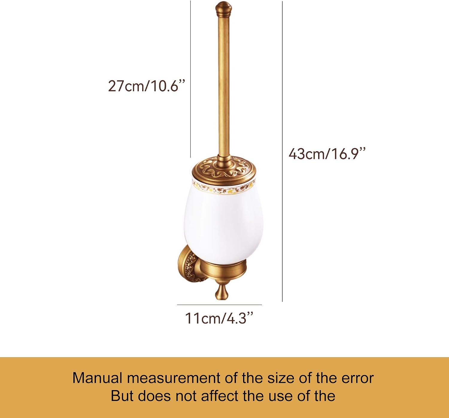 Wall Mounted Bathroom Toilet Brushed Holder Set, Antique Brass Pattern Carving,Brushed Bronze