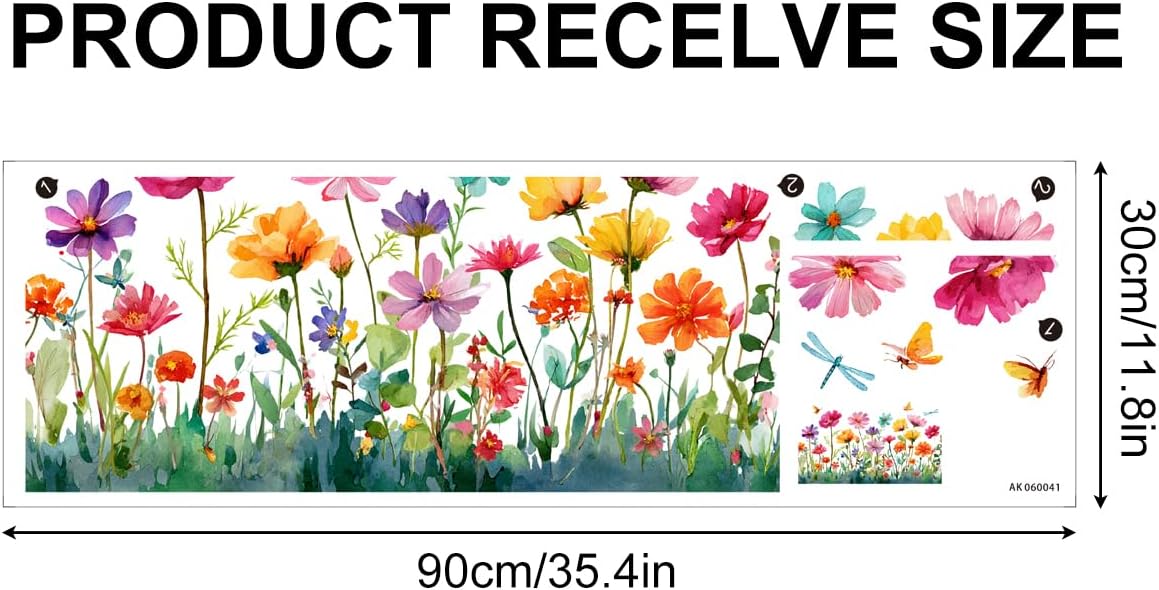 Floral Wall Decals Stickers / Set of 41