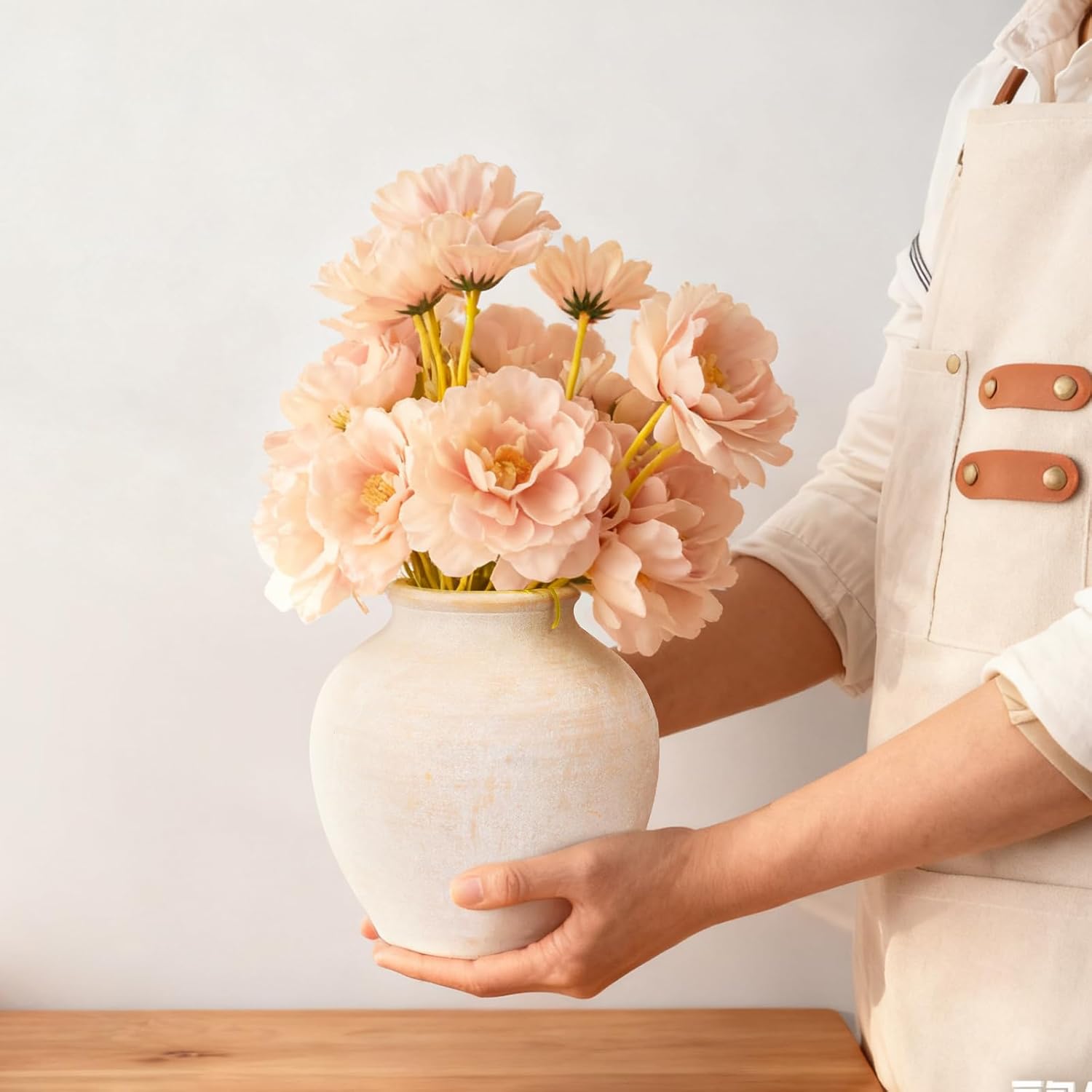 Ceramic Flower Vase Home Decor / 6.2"-white / 6.2 Inch