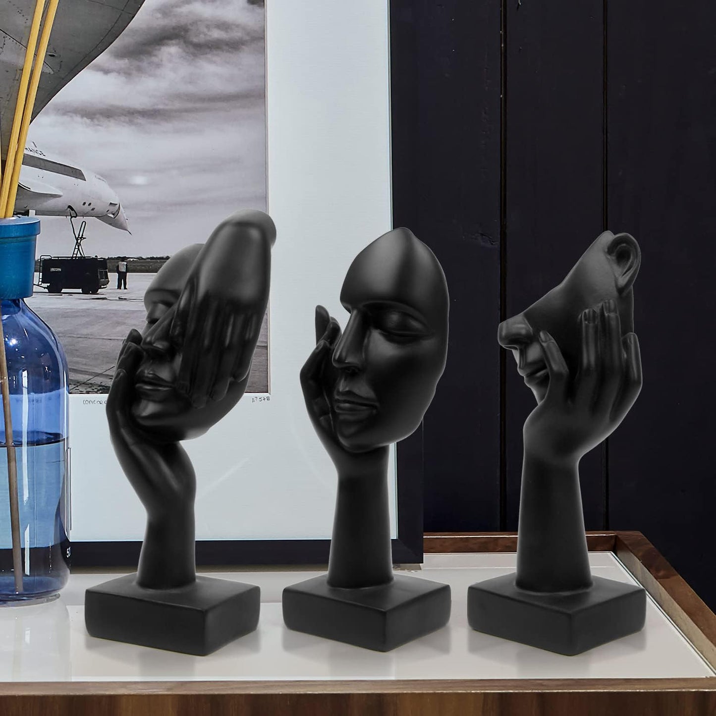 Thinker Statue / Collectible Figurines / Black-2 / Set of 3