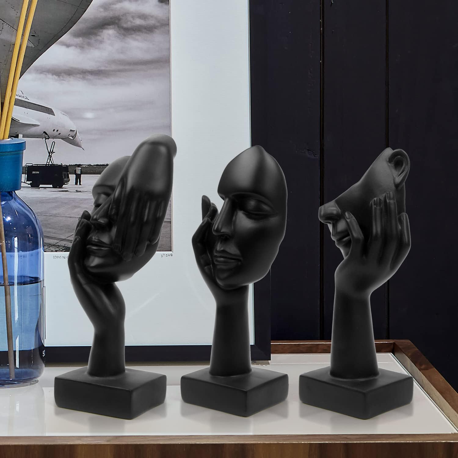 Thinker Statue / Collectible Figurines / Black-2 / Set of 3