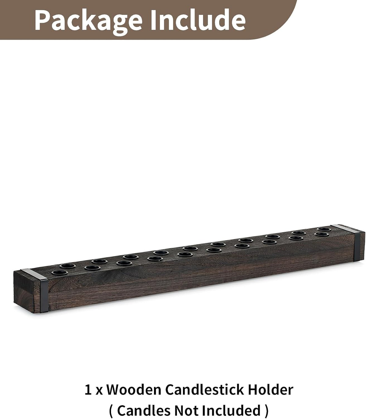 NUPTIO Taper Candle Holders Wood: Wooden Candelabra Long Candles Stick Centerpieces - Farmhouse Candlestick Holder 20