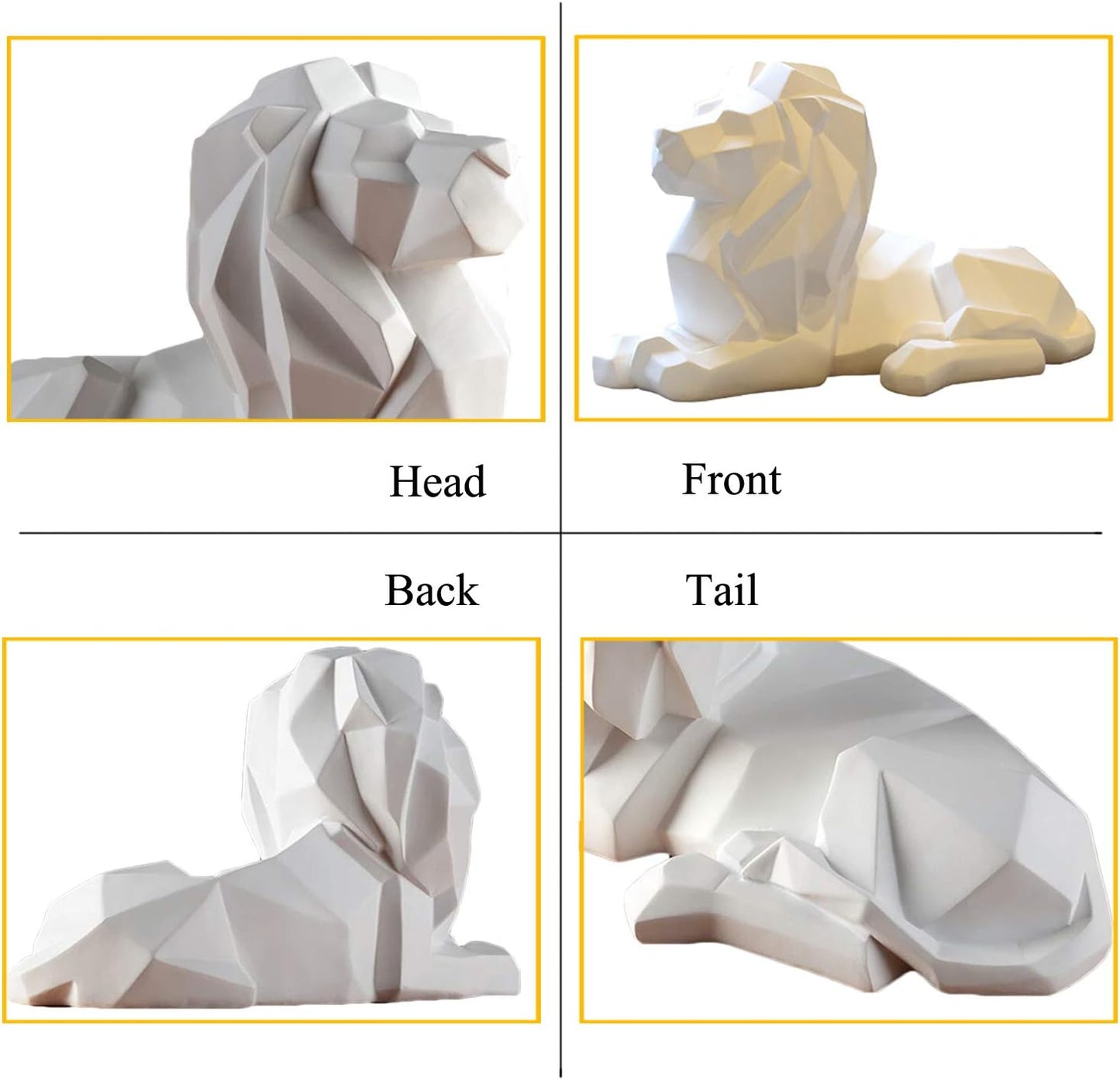 Abstract Statues Hand Craved Animal Resin Sculpture Modern Home Decoration Black / Lion / Black Lion