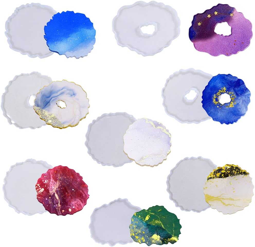 Coaster Silicone Epoxy Resin Molds / Set of 8