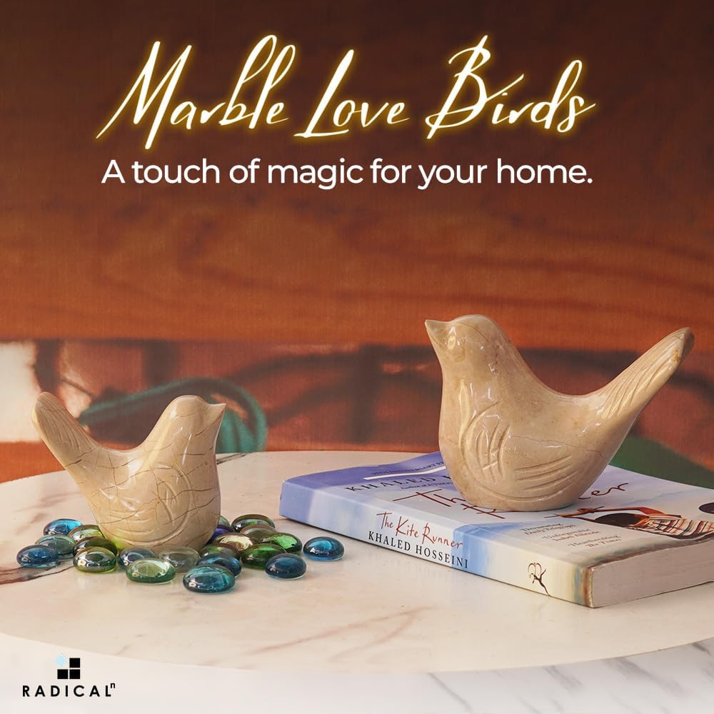 Marble Love Bird 4.5" Handmade Statue / Verona / Set of 2
