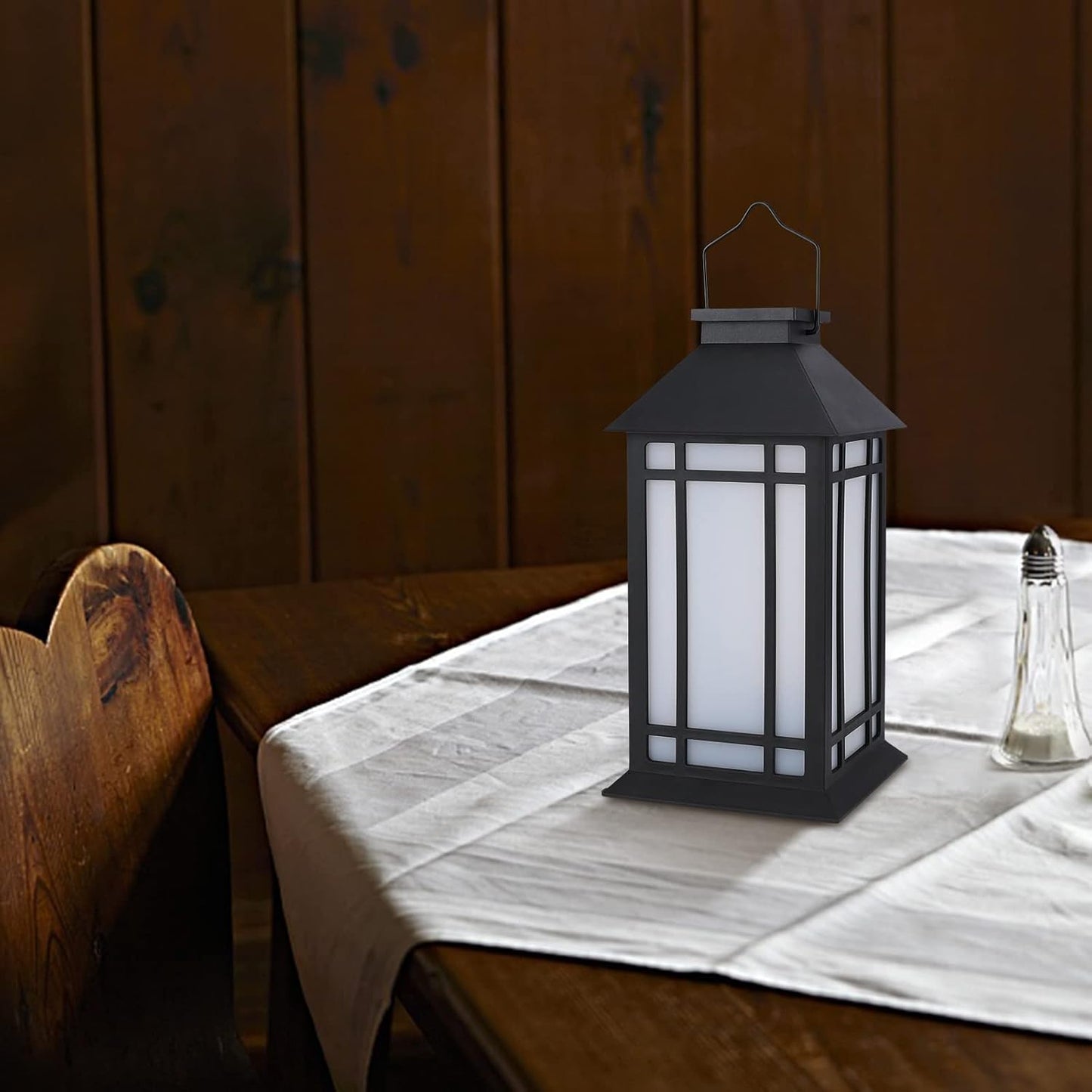 Bdor 13 Inch Outdoor Decorative Lanterns with LED Candle Timer 2 Pack Black | Battery powered convenience, cozy